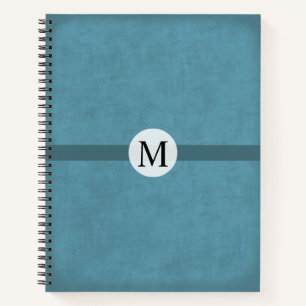 Monogrammed gift for him distressed blue masculine notebook