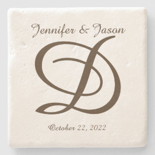 Monogrammed gift stone coasters