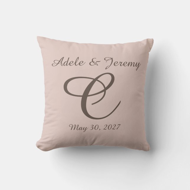 Monogrammed gift Throw Pillow (Front)