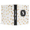Monogrammed Gold Faux Glitter Dots on White Binder
