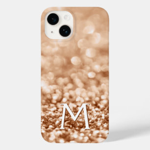 Monogrammed Gold Glitter Case-Mate iPhone 14 Case