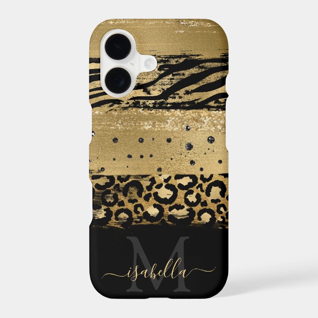 Monogrammed Gold Glitter Script  (Back)