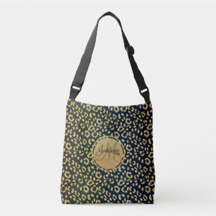 Monogrammed Gold Leopard-skin Spots Crossbody Bag