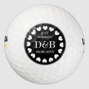 Monogrammed golf ball set wedding favour gift idea