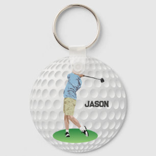 Monogrammed Golfer Keychain