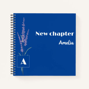 Monogrammed Graceful Retirement name blue Notebook