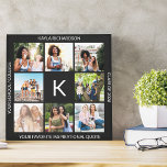 Monogrammed Graduation 8 Photo Collage Custom Canvas Print<br><div class="desc">Create your own unique graduation wrapped canvas with your name, initial, class year, college/uni name, an inspirational quote and 8 of your favourite photos. The photo template is set up for you to add 8 of your favourite pictures of you, your besties and reminders of fun times during your study...</div>