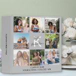 Monogrammed Graduation Quote 8 Photo Collage Grey Binder<br><div class="desc">Chic binder to personalize for your graduate - perfect for keeping photos, certificates, reports and prized pieces of work. The photo template is set up for you to add 8 of your favourite photos of your study years. Your photos are displayed in square / instagram format in a simple grid...</div>