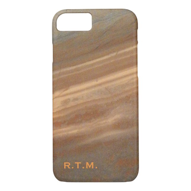Monogrammed Granite and Copper iPhone 7 Case (Back)