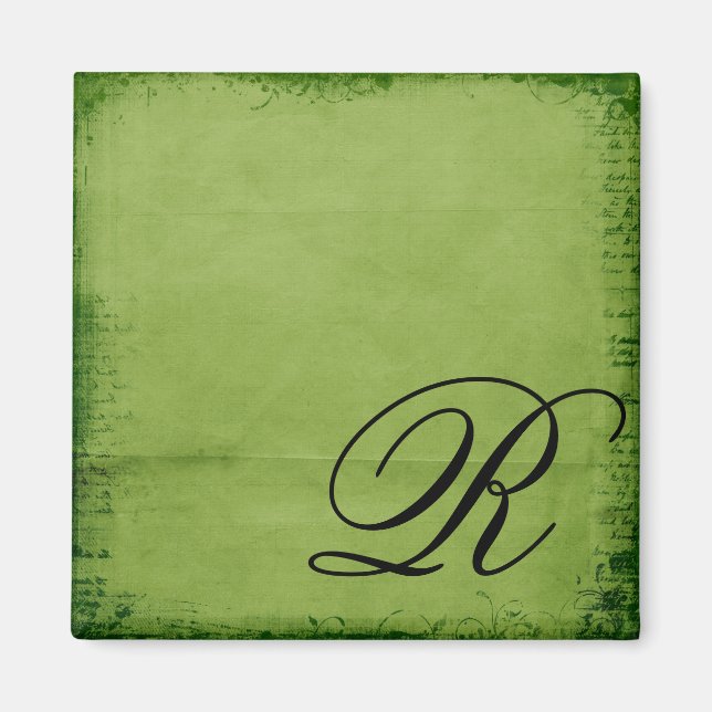 Monogrammed-green Magnet (Front)