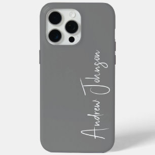 Monogrammed Grey iPhone 15 Pro Max Case