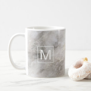 Monogrammed Grey Marble Coffee Mug