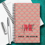 Monogrammed Groovy Floral Rainbow Planner<br><div class="desc">Your monogram and first name in chic lettering on a retro floral and rainbow geometric pattern in a groovy colour palette,  this personalized planner is ideal for yourself or a great gift for any occasion. MATCHING items in our collection.</div>