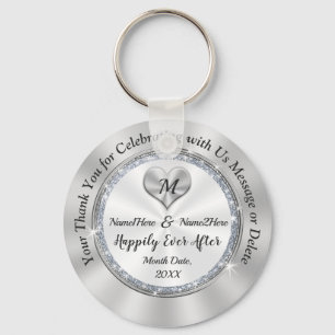 Monogrammed Happily Ever After Wedding Favors Keychain