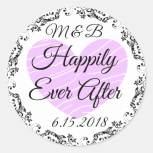 Monogrammed Happily Ever After Wedding Stickers