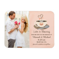 Monogrammed Heart Blush Coffee Cup Save the Date