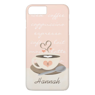 Monogrammed Heart Coffe Cup Case-Mate iPhone Case