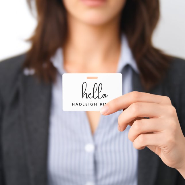 Monogrammed Hello Name Badge (Presented)