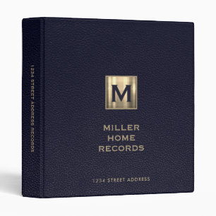 Monogrammed Homeowner Records Binder