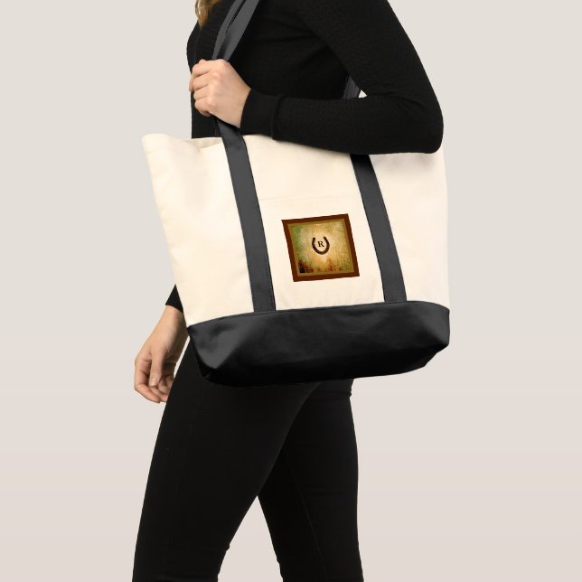 Monogrammed Horseshoe Tote Bag (Front (Product))