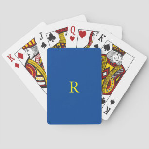 Monogrammed Initial Blue Yellow Colourful Bright Playing Cards
