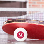Monogrammed Initial Coach Player Table Tennis Beer Ping Pong Ball<br><div class="desc">Create your own custom, personalized, modern white script / typography monogram initial monogrammed on crimson red, tournament quality table tennis / beer pong / ping pong ball, available in 13 fun colours, including 4 glow-in-the-dark options. Simply type in your initials / monogram, to customize. Make a great gift for birthday,...</div>