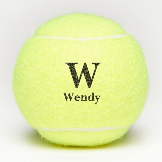 Monogrammed Initial Custom Modern Tennis Balls (Front)