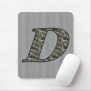 Monogrammed Initial D Hydrangea Floral Mousepad