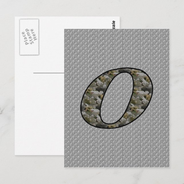 Monogrammed Initial O Hydrangea Floral Postcard (Front/Back)