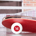 Monogrammed Initial Player Coach Table Tennis Beer Ping Pong Ball<br><div class="desc">Create your own custom, personalized, modern white script / typography monogram initial monogrammed on red, tournament quality table tennis / beer pong / ping pong ball, available in 13 fun colours, including 4 glow-in-the-dark options. Simply type in your initials / monogram, to customize. Make a great gift for birthday, fathers...</div>