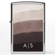 Monogrammed Initial Watercolor Walnut Brown Ombre