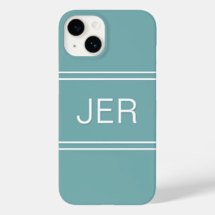 Monogrammed Initials Modern Teal Green Template Case-Mate iPhone 14 Case