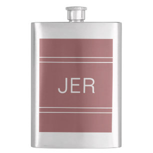 Monogrammed Initials Personalized Drink Trendy Red Hip Flask