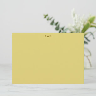 Monogrammed Initials Yellow Modern Stationery Card