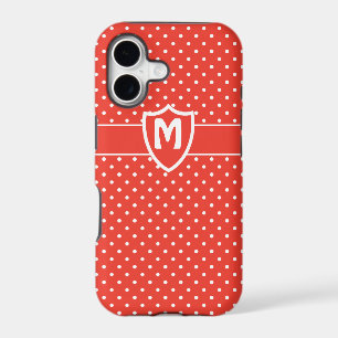 Monogrammed iPhone 5 Case, Red Polka Dots