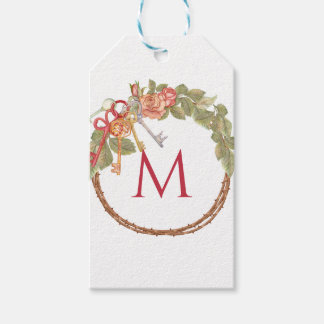 Monogrammed Key & Wreath  Gift Tags