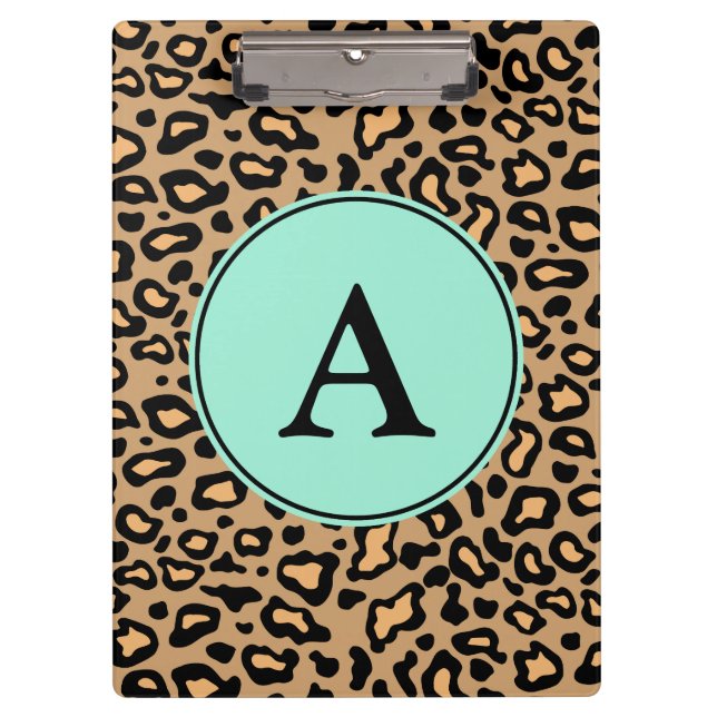 Monogrammed Leopard Clipboard (Front)