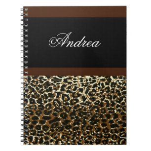 Monogrammed Leopard print notebook