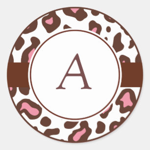 Monogrammed Leopard Print Stickers