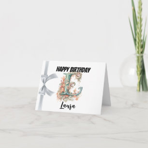 Monogrammed letter "L" Happy Birthday Card