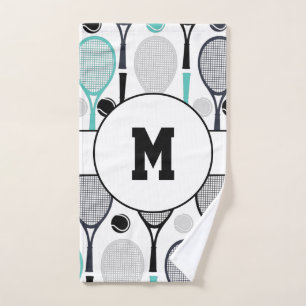 Monogrammed Letter Player Name Personalized Tennis Hand Towel