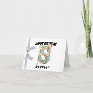 Monogrammed letter "S" Happy Birthday Card