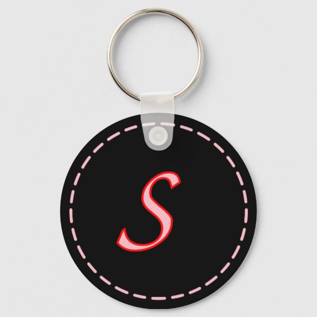 Monogrammed Letter S  Keychain (Front)