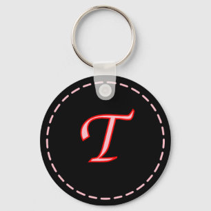 Monogrammed Letter T  Keychain