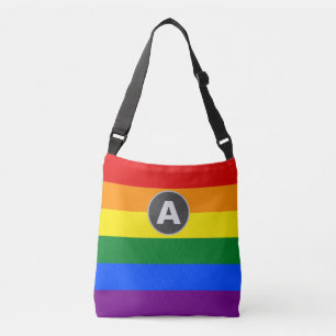 Monogrammed LGBTQ Rainbow Pride Flag Crossbody Bag