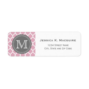 Monogrammed Lilac Purple & Grey Lattice