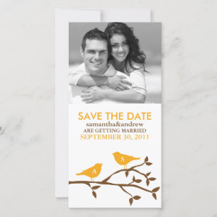 Monogrammed Love Birds Save the Date