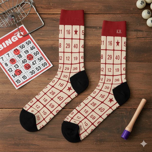 Monogrammed lucky game sock - Bingo (Creator Uploaded)