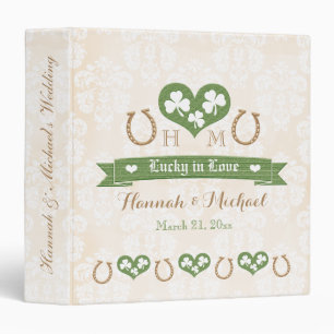 Monogrammed Lucky in Love Shamrock Wedding Planner Binder