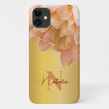 Monogrammed Luxury Gold background Wildflower